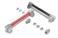 This is a 2/0 gauge Harness assembly that includes 3 hex serrated flange nuts and 1 charging post for 3/8"
stud-type battery. Available in red and black