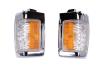 Nissan pickup front side marker signal lens 1990-1997 amber with lens chrome,  LEFT or  RIGHT